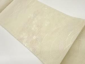 紗 萩模様織出し袋帯